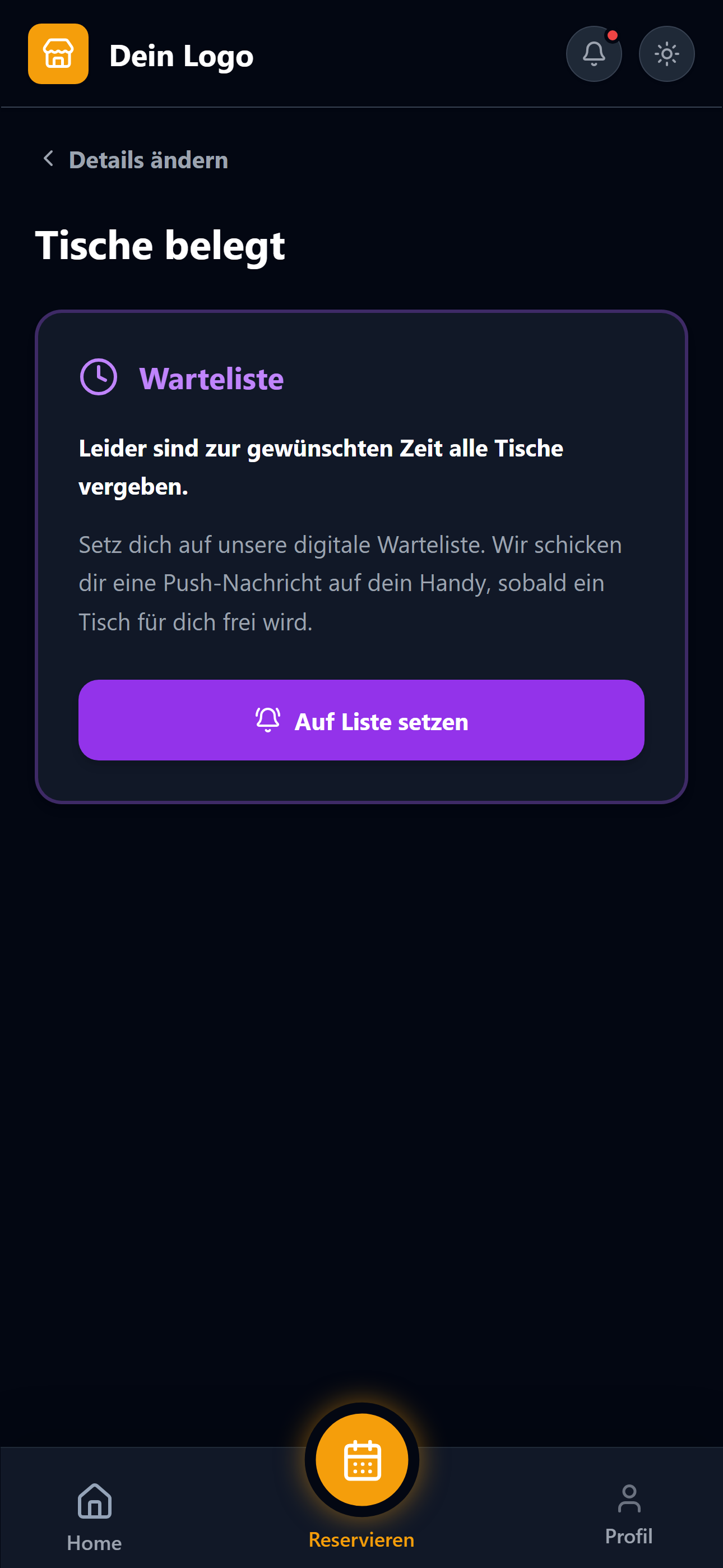 Dark Mode Screen