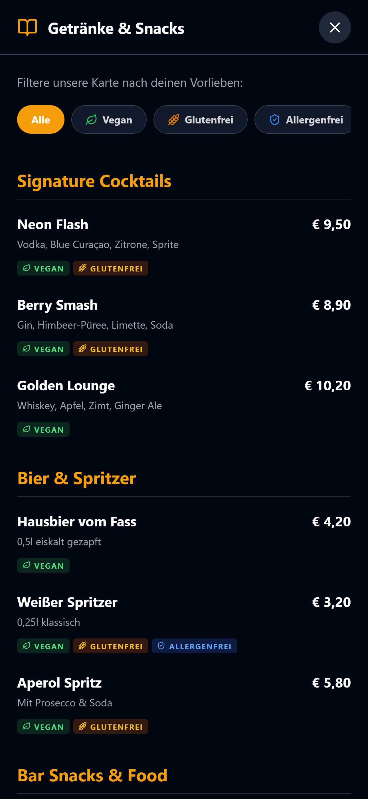 Dark Mode Screen