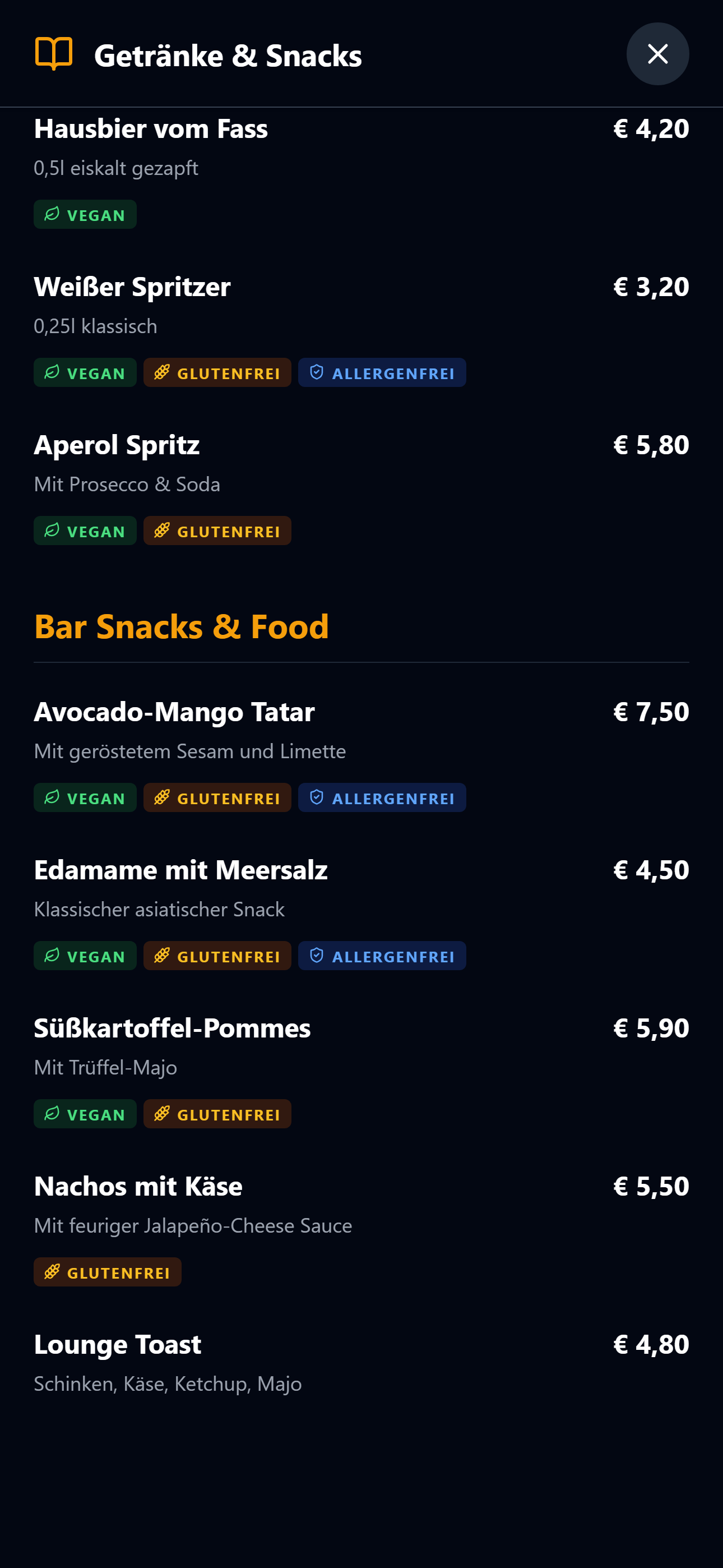 Dark Mode Screen