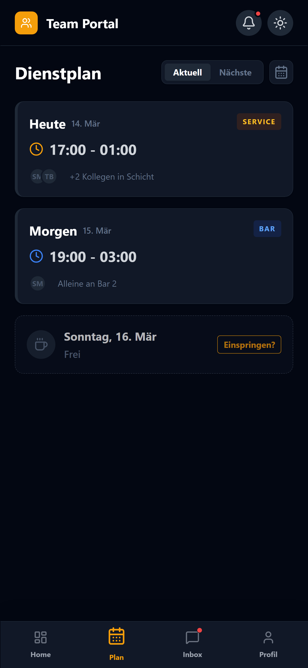 Dark Mode Screen