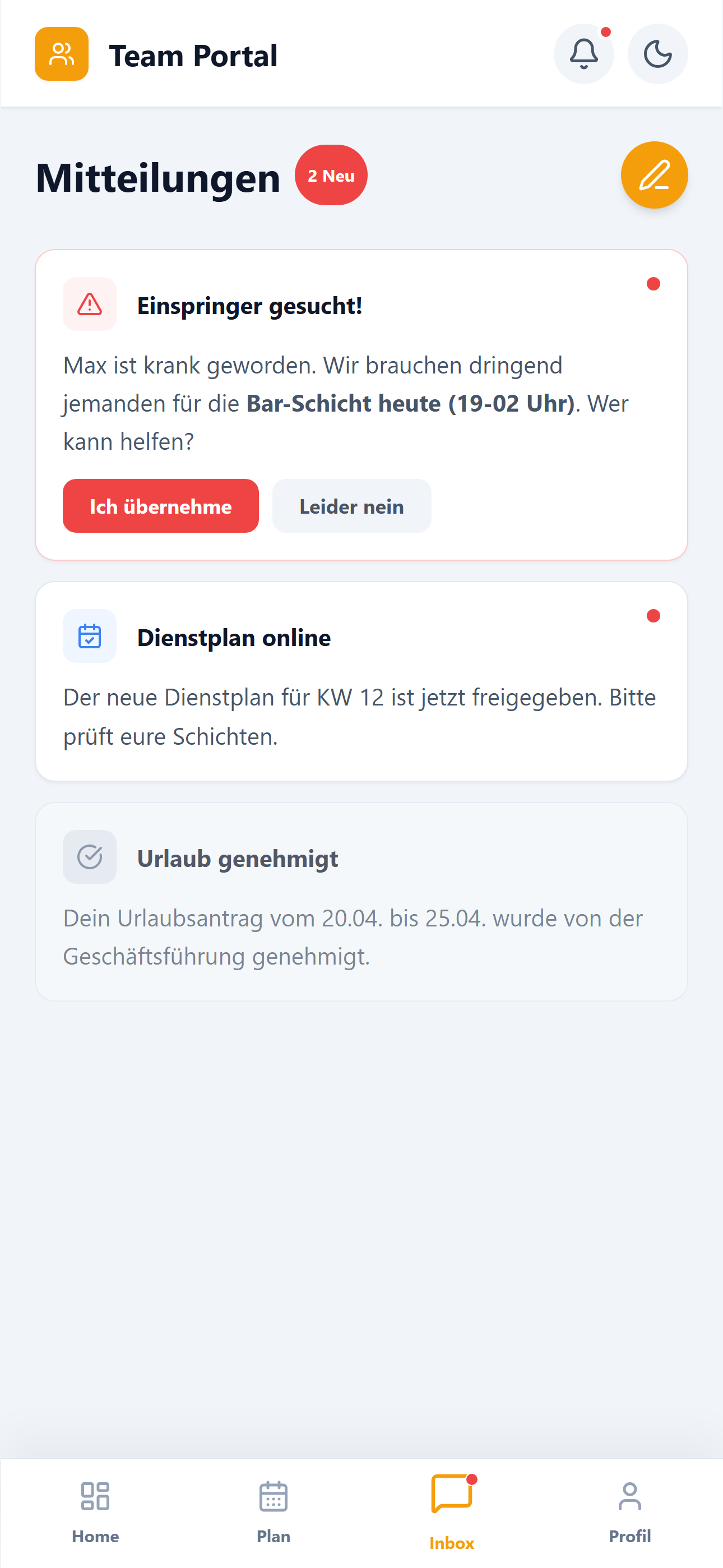 Light Mode Screen
